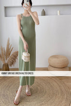 Kimmy Vintage Green Halter Dress