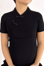 Luna Mandarin Collar Maternity Dress - Black