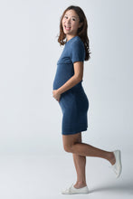 Kayla Blue Knit Maternity & Nursing Dress