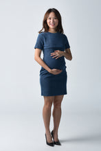 Kayla Blue Knit Maternity & Nursing Dress