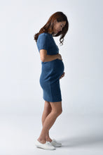 Kayla Blue Knit Maternity & Nursing Dress