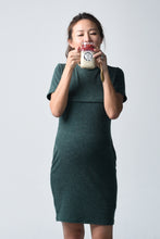 Kayla Green Knit Maternity & Nursing Dress