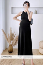 Zeta Halter Maternity Dress - Black