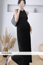 Zeta Halter Maternity Dress - Black