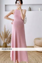 Zeta Halter Maternity Dress - Pink