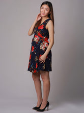 Amber Blue Floral Maternity Wrap Dress