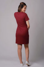 Kayla Wine Knit Maternity & Nursing Dress