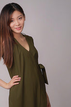 Tanya Olive Side Tie Maternity Dress