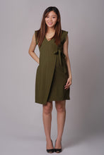 Tanya Olive Side Tie Maternity Dress