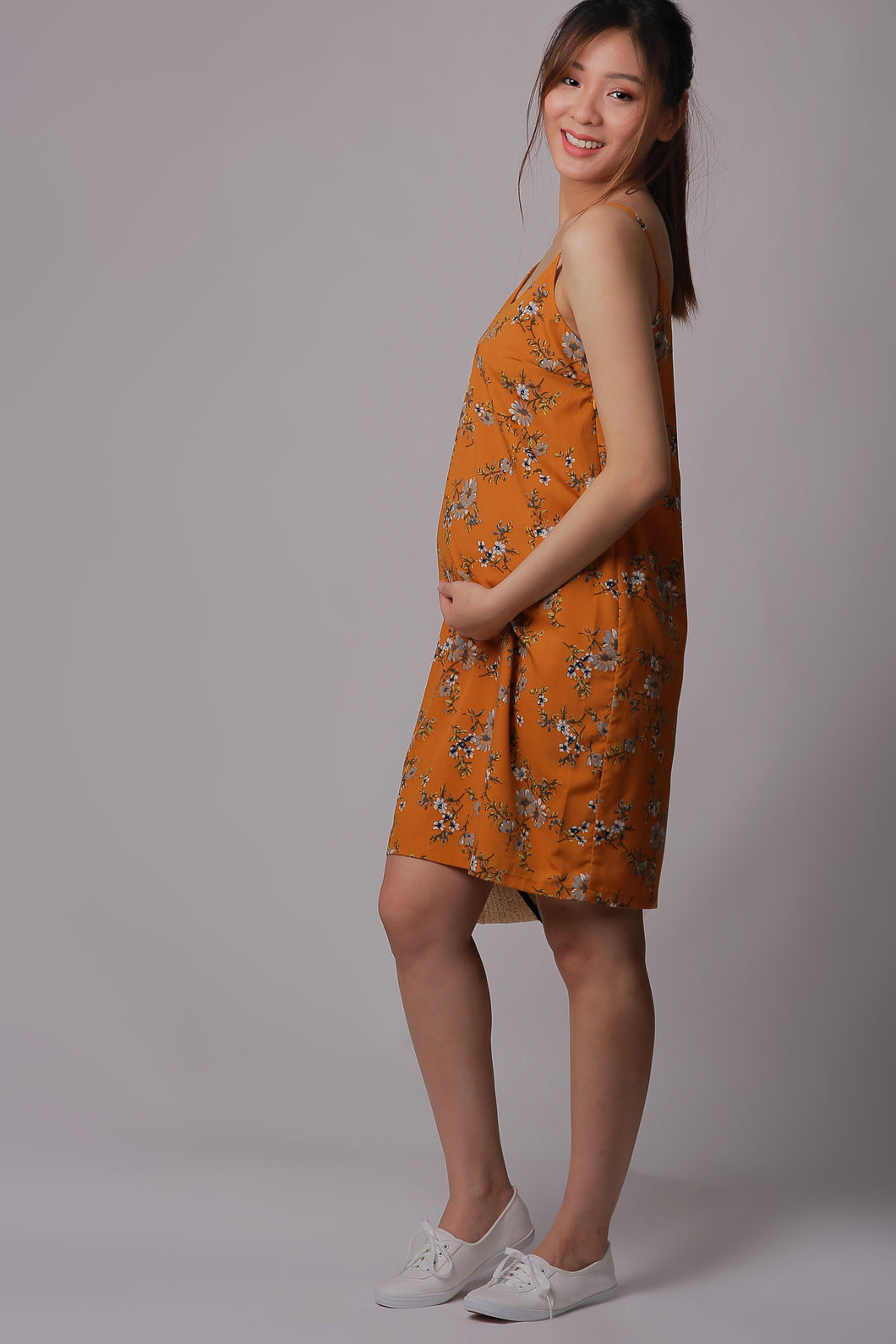 Ella Yellow Floral Cami Maternity Dress