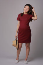 Kayla Wine Knit Maternity & Nursing Dress