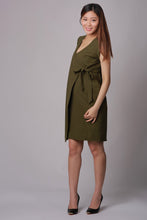 Tanya Olive Side Tie Maternity Dress
