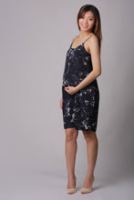 Ella Dark Blue Floral Cami Maternity Dress (Nursing zips)