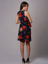 Amber Blue Floral Maternity Wrap Dress