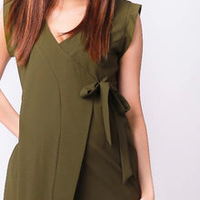 Tanya Olive Side Tie Maternity Dress