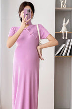 Luna Mandarin Collar Maternity Dress