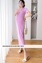 Luna Mandarin Collar Maternity Dress